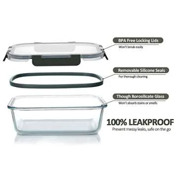 MCIRCO 10-Pack Glass Food Storage Containers Set