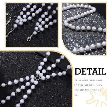 GENBREE Pearl Layered Waist Chain for Beach and Parties