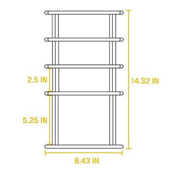 Lodge 5-Tier, Kitchen and Pantry Cast Iron Cookware Storage Organizer, Steel Construction, Matte Black , 11.07 x 8.25 x 14.32