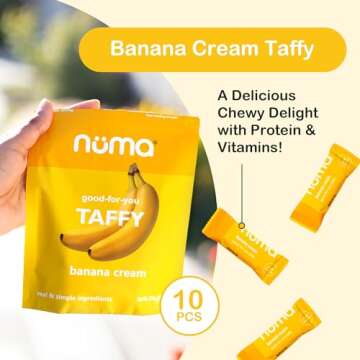 Numa Foods Banana Taffy Candy, Made with Real & Simple Ingredients: Low Sugar, High Protein, Low Cal...