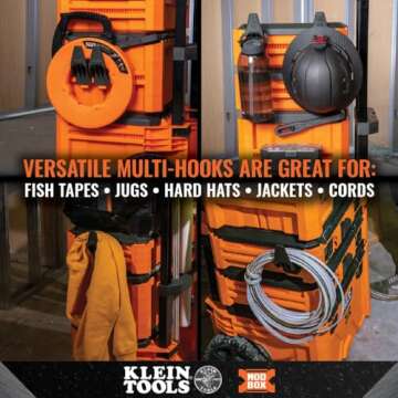 Klein Tools 54816MB MODbox Multi-Hooks, Modular Tool Storage System Side Mounting Accessory, Easy On...
