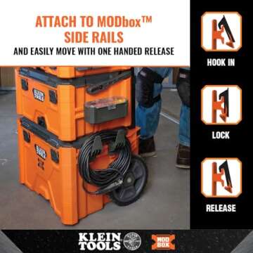 Klein Tools 54816MB MODbox Multi-Hooks, Modular Tool Storage System Side Mounting Accessory, Easy One-Handed Attachment, Versatile Hanging