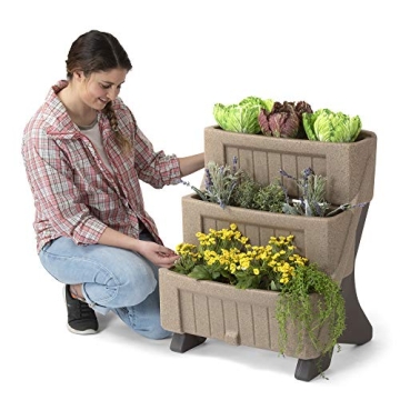 Simplay3 American Home™ 3-Level Multi Tiered Planter - Perfect for Any Space, Indoor/Outdoor Garde...