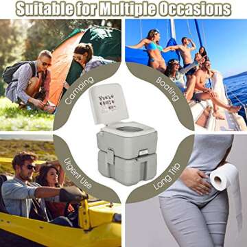 Giantex Portable RV Toilet 5.3 Gallon with Level Indicator,3-Piston Pump Flush,Fresh Water and Waste Split Tank for Camping, Travel Trips,Hiking, Boating Road-tripping Outdoor Travel Portable Toilet