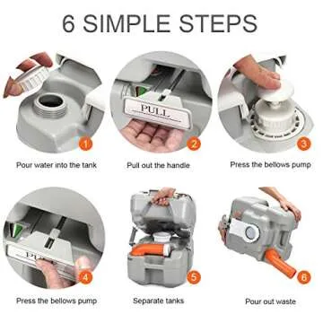 Giantex Portable RV Toilet 5.3 Gallon with Level Indicator,3-Piston Pump Flush,Fresh Water and Waste Split Tank for Camping, Travel Trips,Hiking, Boating Road-tripping Outdoor Travel Portable Toilet