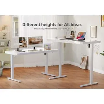 YDN Adjustable Glass Standing Desk with USB Ports