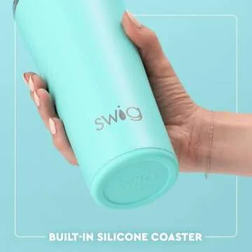 Swig Life 22oz Insulated Tumbler, Travel Coffee Tumbler with Lid, Cup Holder Friendly Travel Coffee Mug, Stainless Steel Thermos (Luxy Leopard)