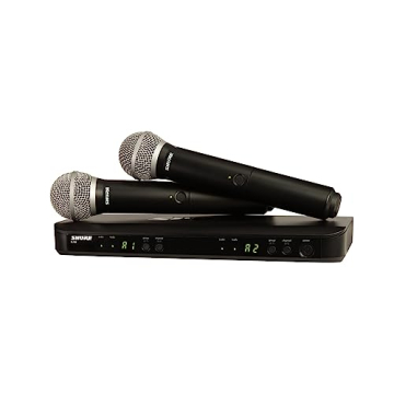 Shure BLX288/PG58 Wireless Microphone System - 14-Hour Battery Life, 300 ft Range, UHF | Includes (2...