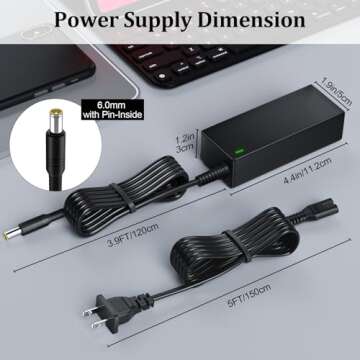 14V Power Cord for Samsung Monitor, SoulBay 14V 3A AC Adapter Charger for Samsung SyncMaster 15" 17" 18" 19" 20" 22" 23" 24" 27" Screen TFT LED LCD Monitor TV Notebook Power Supply