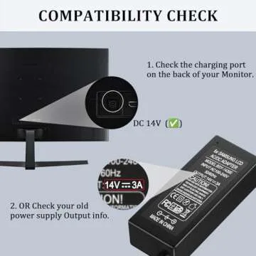 14V Power Cord for Samsung Monitor, SoulBay 14V 3A AC Adapter Charger for Samsung SyncMaster 15" 17" 18" 19" 20" 22" 23" 24" 27" Screen TFT LED LCD Monitor TV Notebook Power Supply