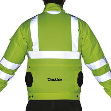 Makita DFJ214ZM 18V LXT® Lithium-Ion Cordless High Visibility Fan Jacket, Jacket Only (M)