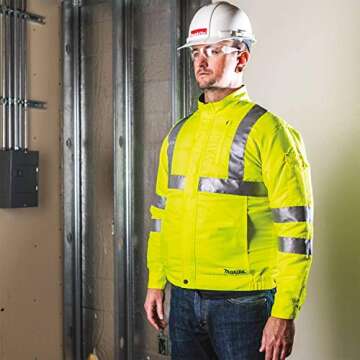Makita DFJ214ZM 18V LXT® Lithium-Ion Cordless High Visibility Fan Jacket, Jacket Only (M)