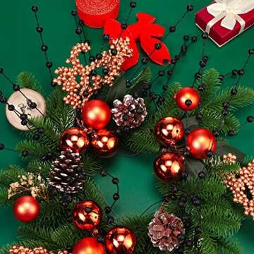 200 Pieces Christmas Berries Artificial Stems Christmas Tree Decorations Fake Christmas Picks for Home Glitter Sticks DIY Wreath Crafts Fireplace Holiday Christmas Decor 13.8 Inches (Black)