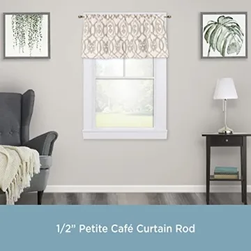 Kenney Davenport 1/2" Petite Café Curtain Rod for Small Windows