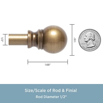 Kenney Davenport 1/2" Petite Café Curtain Rod for Small Windows