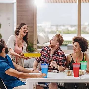 Reusable Plastic Tumblers with Lids & Straws - 9 Pcs 24oz Large Color Changing Cups for Adults Kids Women Party | Tall Iced Cold Straw Drinking Cute Tumbler Cup Bulk