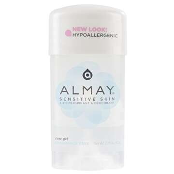 Almay Sensitive skin Clear Gel, Anti-Perspirant & Deodorant, Fragrance Free, 2.25-Ounce Stick (Pack ...