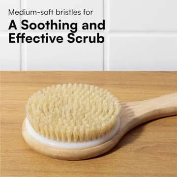 H&S Eco-Friendly Bamboo Long Handled Back Brush for Exfoliating