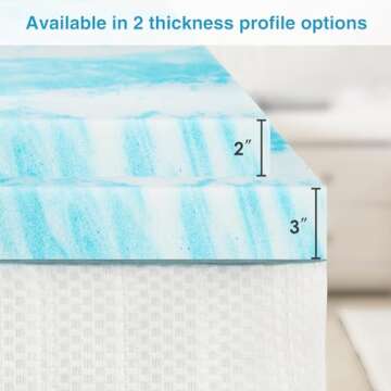 Mattress Topper, Twin XL Cooling Memory Foam Bed Toppers, 3 Inch Soft Mattress Pads for Sleeper Sofa...
