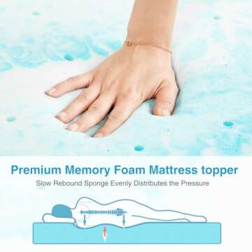 Mattress Topper, Twin XL Cooling Memory Foam Bed Toppers, 3 Inch Soft Mattress Pads for Sleeper Sofa, RV, Camper, CertiPUR-US Certified