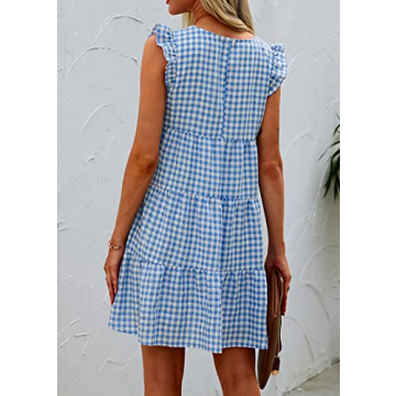 KIRUNDO Women's Sleeveless Ruffle Summer Floral Dress