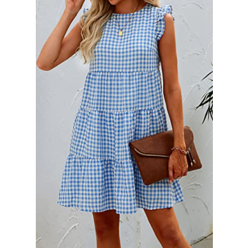 KIRUNDO Women's Sleeveless Ruffle Summer Floral Dress