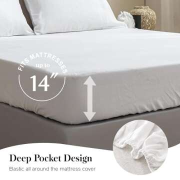 Simple&Opulence 100% Pure Linen Sheet Set Queen Size, Natural French Flax Solid Color 4 Pcs Washed Breathable, Farmhouse Bedding (1 Flat Sheet,1 Fitted Sheet,2 Pillowcases)-Embroidery White