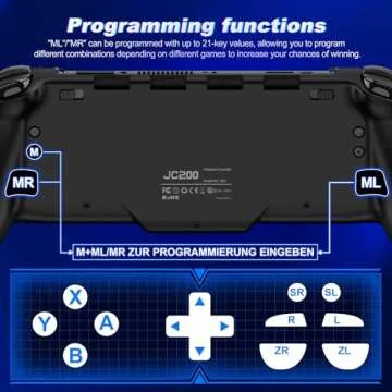 Gammeefy Switch Controllers, Wireless Switch Controller for Nintendo Switch/OLED Controller, Ergonomic Full Size Grip with 9 Lights Color, One Piece Joypad for Users Who Prefer Handheld Mode