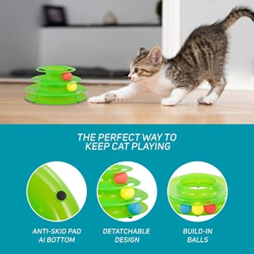 3 Level Tower Tracker: Interactive Toy for Cats and Kittens