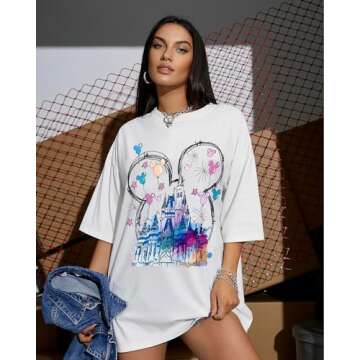Cute Flafens Oversized T-shirts for Women - Trendy Summer Tops