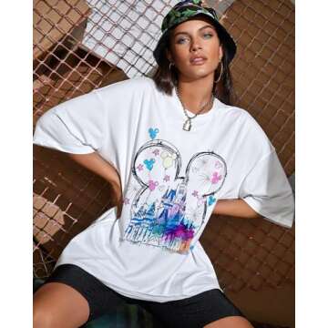 Cute Flafens Oversized T-shirts for Women - Trendy Summer Tops