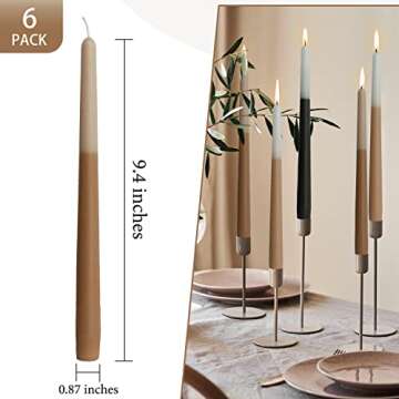 6 PCS Scented Taper Candlesticks 10 Inch Bluebell Scented Candle Aromatherapy Candles Gift Set Gradient Colored Candles for Home Decor Kitchen Decor Wedding Decorations