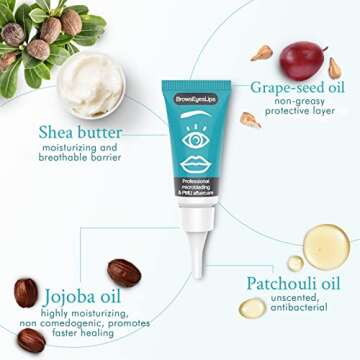 Microblading Aftercare - (Box of 25) for PMU and Tattoo Aftercare - Brows Eyes Lips Ointment. Not Tested on Animals. Petroleum and Paraben Free