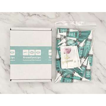 Microblading Aftercare - (Box of 25) for PMU and Tattoo Aftercare - Brows Eyes Lips Ointment. Not Tested on Animals. Petroleum and Paraben Free