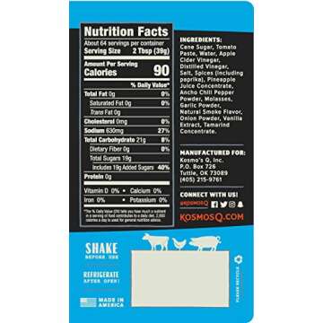 Kosmos Q Sweet Smoke BBQ Sauce - 15.5 Oz Bottle for BBQ & Marinades w/Sweet & Smoky Flavor - Thick Barbecue Sauce for Tender & Juicy Meat (Sweet Smoke)