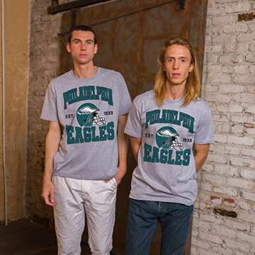 Junk Food Clothing x NFL - Philadelphia Eagles - Team Helmet - Unisex Adult Short Sleeve Fan T-Shirt for Men and Women - Size Small