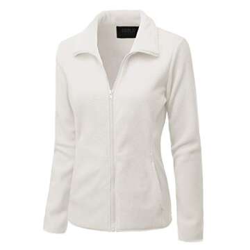 DOUBLJU Soft Polar Fleece Jacket Full Zip Long Sleeve with Side Pocket Casual Basic Lightweight Coat...