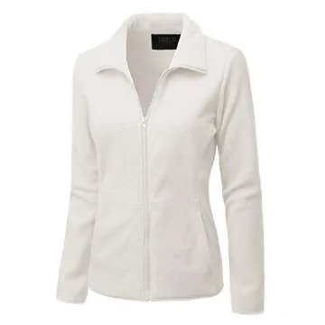 DOUBLJU Soft Polar Fleece Jacket Full Zip Long Sleeve with Side Pocket Casual Basic Lightweight Coat...