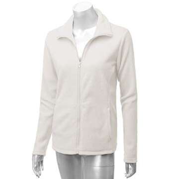 DOUBLJU Soft Polar Fleece Jacket Full Zip Long Sleeve with Side Pocket Casual Basic Lightweight Coat for Women with Plus Size