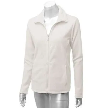 DOUBLJU Soft Polar Fleece Jacket Full Zip Long Sleeve with Side Pocket Casual Basic Lightweight Coat for Women with Plus Size