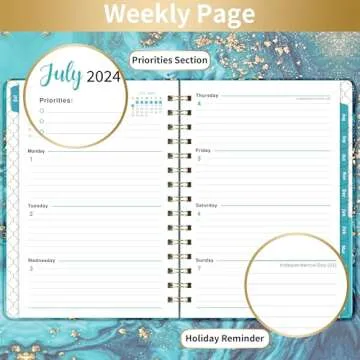 2024-2025 Planner - Academic Planner 2024-2025, Jul.2024 - Jun.2025, 8.5'' X 6.4'', Planner 2024-2025 Daily Weekly and Monthly, 12 Monthly Tabs