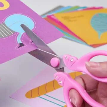 SLEMOON Kids Safety Scissors - Pink Glitter Design