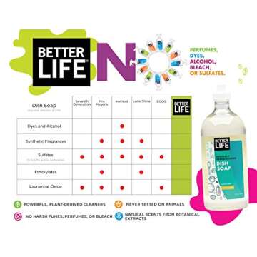 Natural Better Life Dish Soap, Unscented 22 Oz | Eco-Friendly