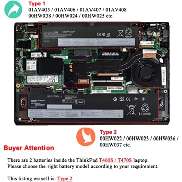 00HW022 Battery for Lenovo ThinkPad T460S T470S Series
