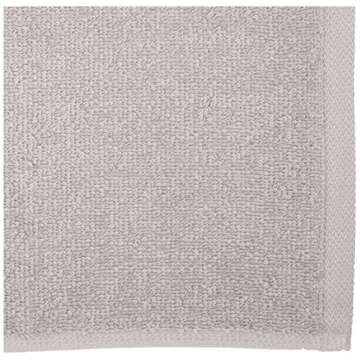 Amazon Basics face Towels for bathroom, 100% Cotton Extra Absorbent washcloth, Fast Drying salon towel - 24 Pack Gray (12 x 12 inches)