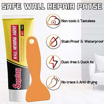 Spackle Wall Repair Kit with Scraper, Self-Adhesive Non-Toxic Dry Wall Repair Kit, Wall Mending Agen...