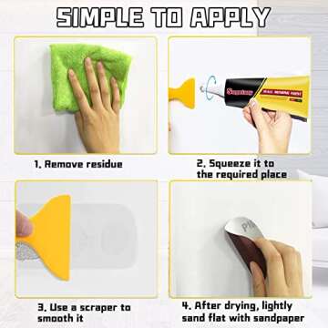 Spackle Wall Repair Kit with Scraper, Self-Adhesive Non-Toxic Dry Wall Repair Kit, Wall Mending Agent Quick, and Easy Solution to Fill The Holes for Home Wall