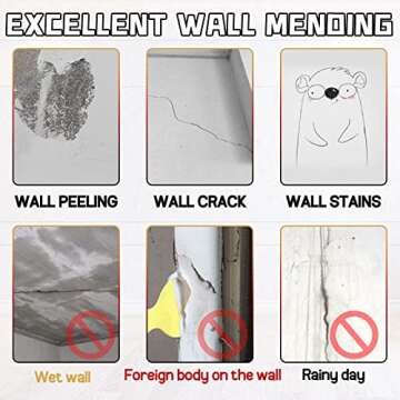 Spackle Wall Repair Kit with Scraper, Self-Adhesive Non-Toxic Dry Wall Repair Kit, Wall Mending Agent Quick, and Easy Solution to Fill The Holes for Home Wall