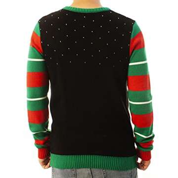 Ugly Christmas Party Sweater Men's- Unisex Merry T- Rexmas Skeleton Knitted-3XL T-Rexmas Black