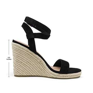 DREAM PAIRS Womens Open Toe Espadrilles Dressy Platform Sandals Buckle Ankle Strap Stylish Wedges Sa...